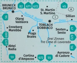 Kompass Wandelkaart 57 Bruneck - Brunico - Toblach