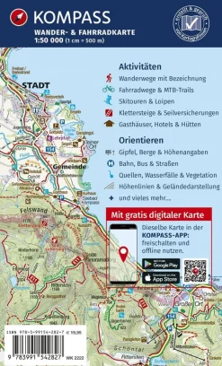 Kompass Wandelkaart 2222 Elzas, Vogezen Zuid