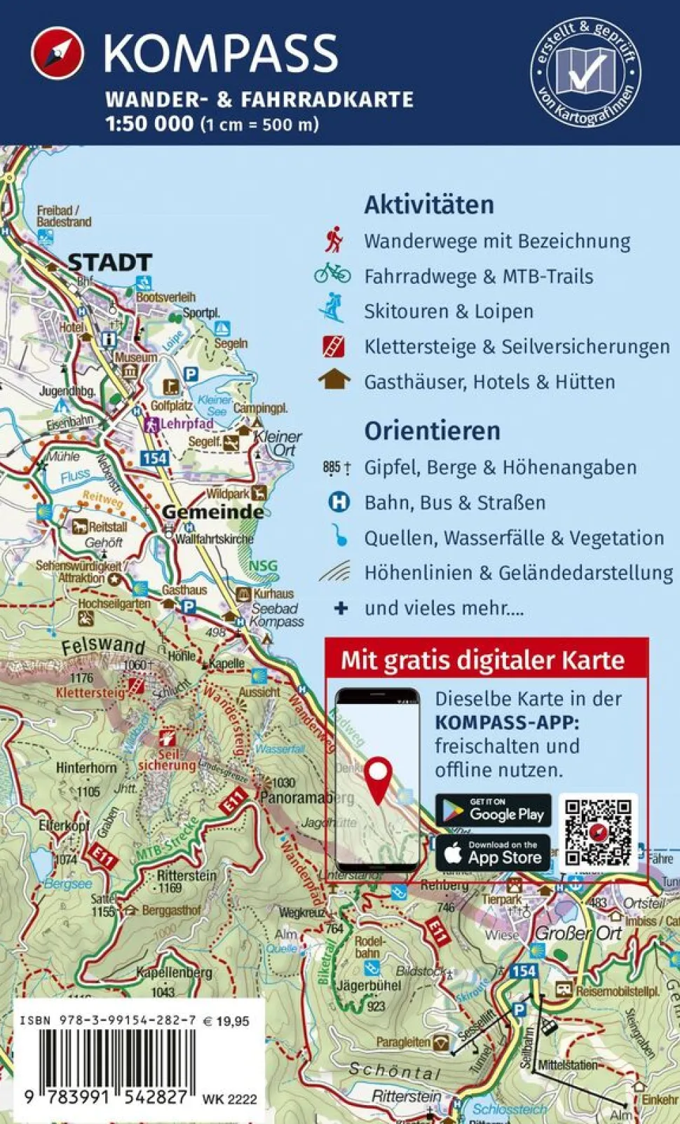 Kompass Wandelkaart 2222 Elzas, Vogezen Zuid