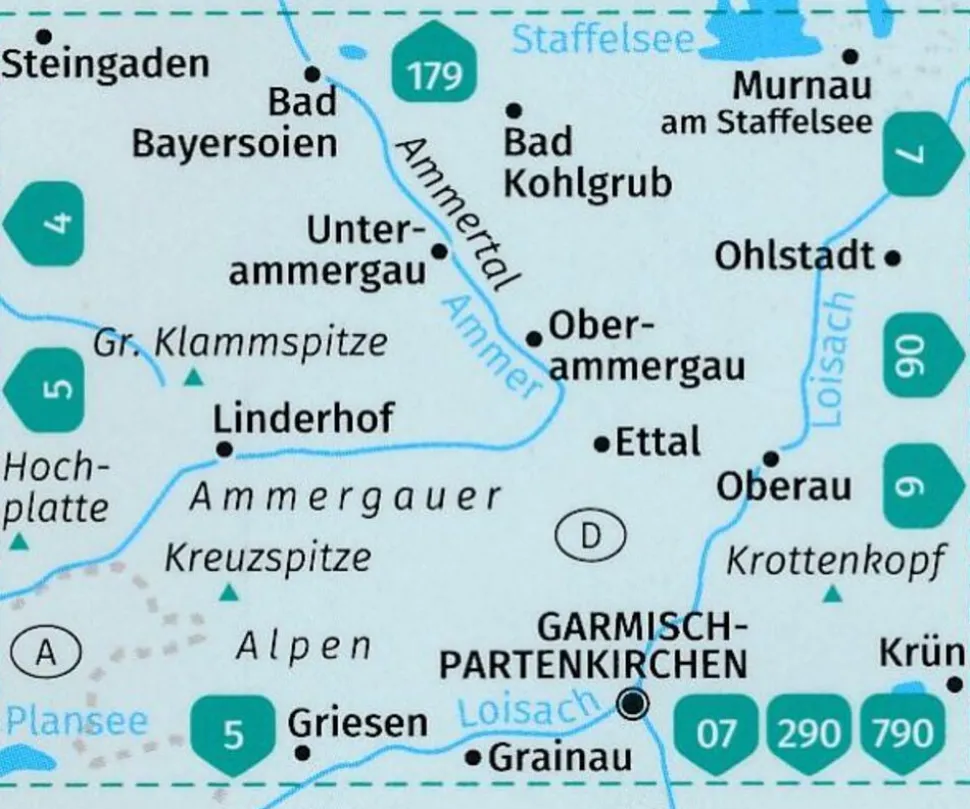 Kompass Wandelkaart 05 Oberammergau und Ammertal
