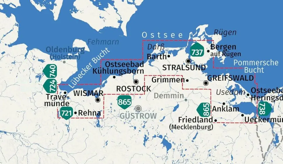 Kompass Wandelkaart 739 Oostseekuste