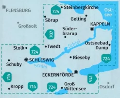 Kompass Wandelkaart 708 Ostseefjord Schlei, Schleswig