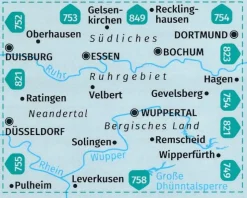 Kompass Wandelkaart 756 Südliches Ruhrgebiet
