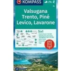 Kompass Wandelkaart 75 Valsugana, Trento, Piné
