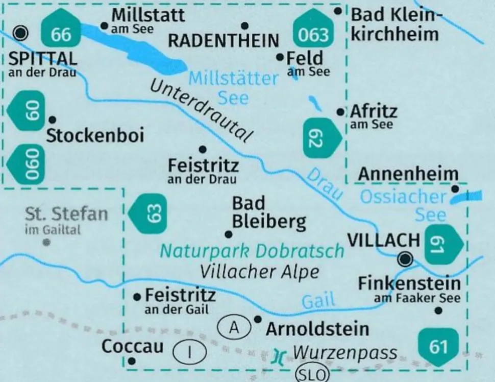 Kompass Wandelkaart 065 Villacher Alpe - Unterdrautal