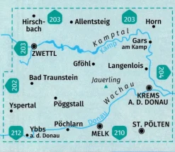 Kompass Wandelkaart 207 Wachau - Kamptal