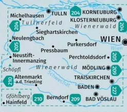 Kompass Wandelkaart 208 Wienerwald