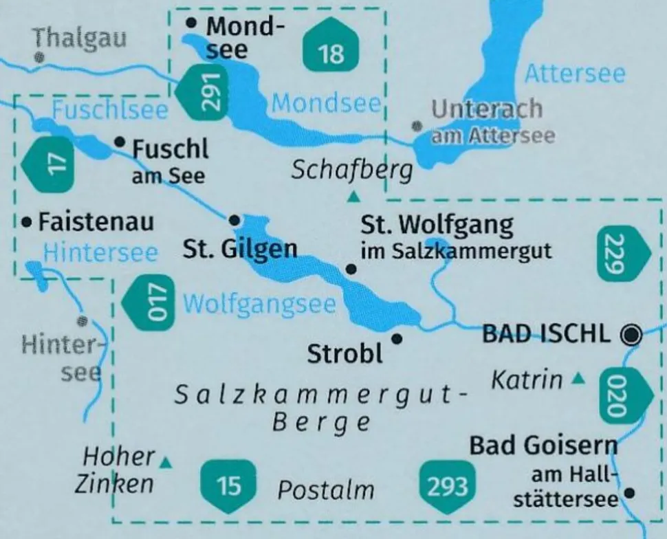 Kompass Wandelkaart 018 Wolfgangsee, Fuschisee
