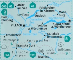 Kompass Wandelkaart 61 Wörthersee - Karawanken West