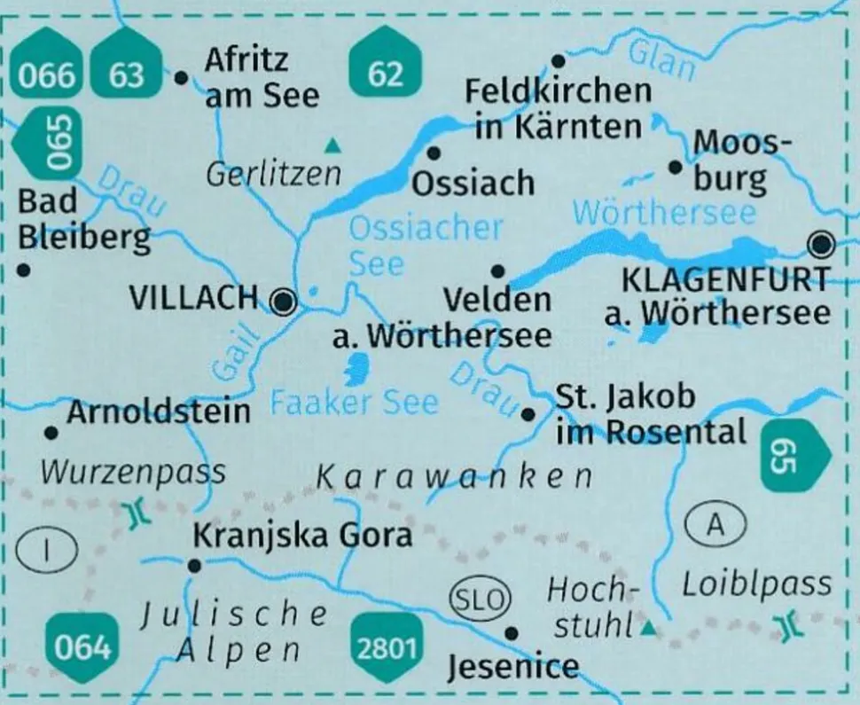 Kompass Wandelkaart 61 Wörthersee - Karawanken West