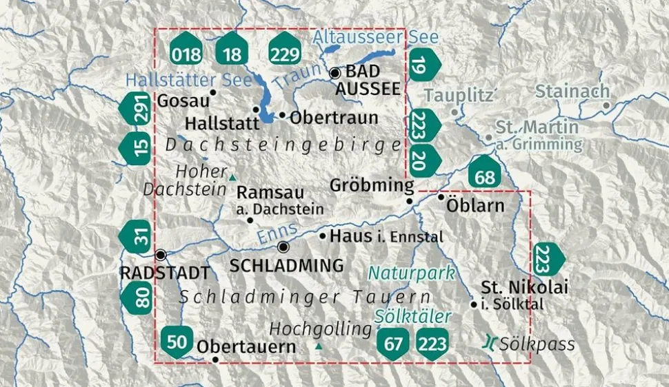 Kompass Wandelkaart wk293 Dachsteingebirge