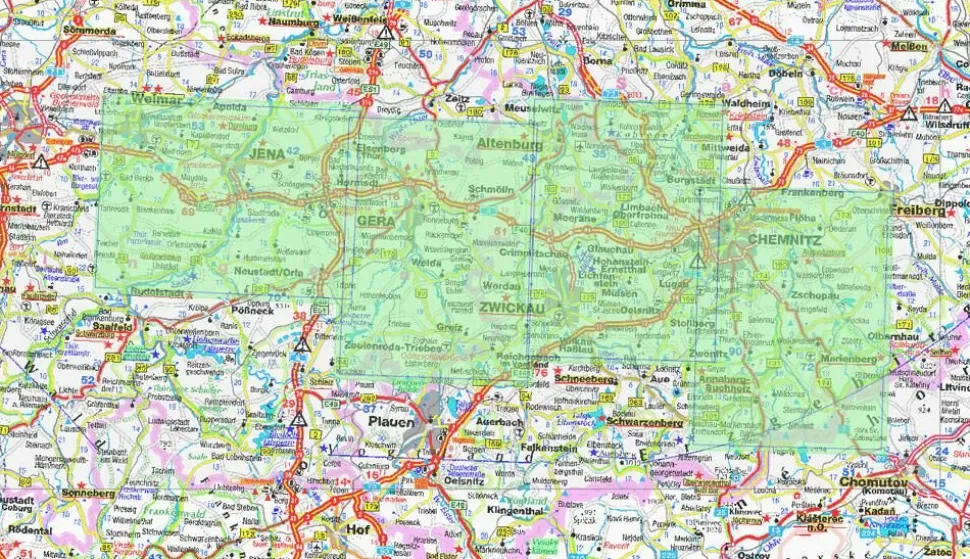 Kompass Wandelkaarten set 804 Ostthüringen