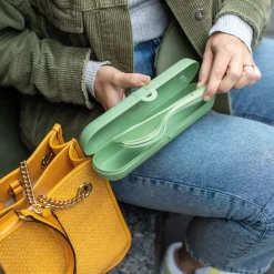 KOZIOL Klikk houder voor bestek nature leaf green
