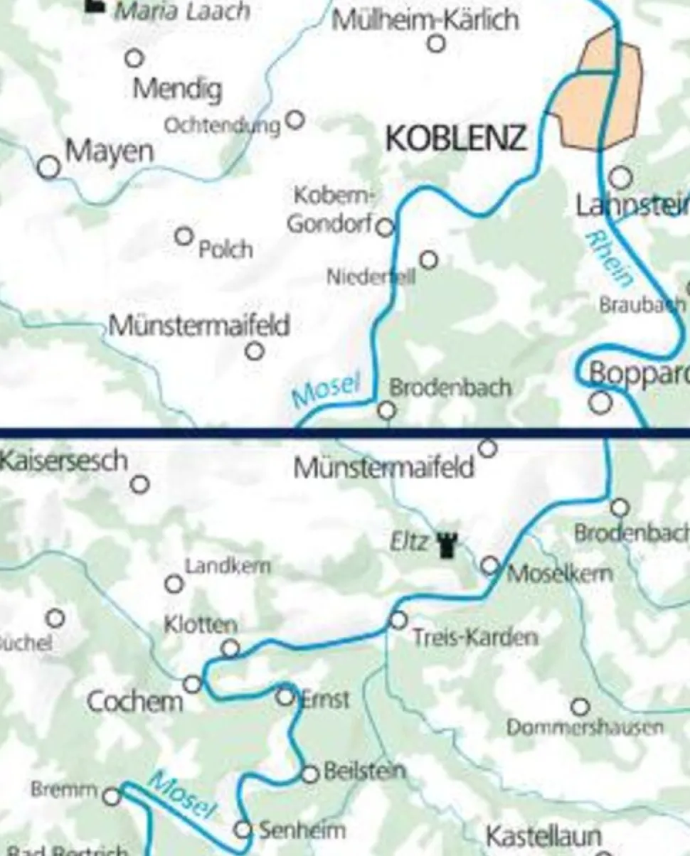 Kummerly en Frey Wandelkaart Untermosel 21 Cochem tot Koblenz