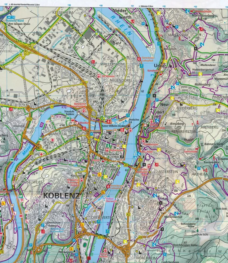 Kummerly en Frey Wandelkaart Untermosel 21 Cochem tot Koblenz