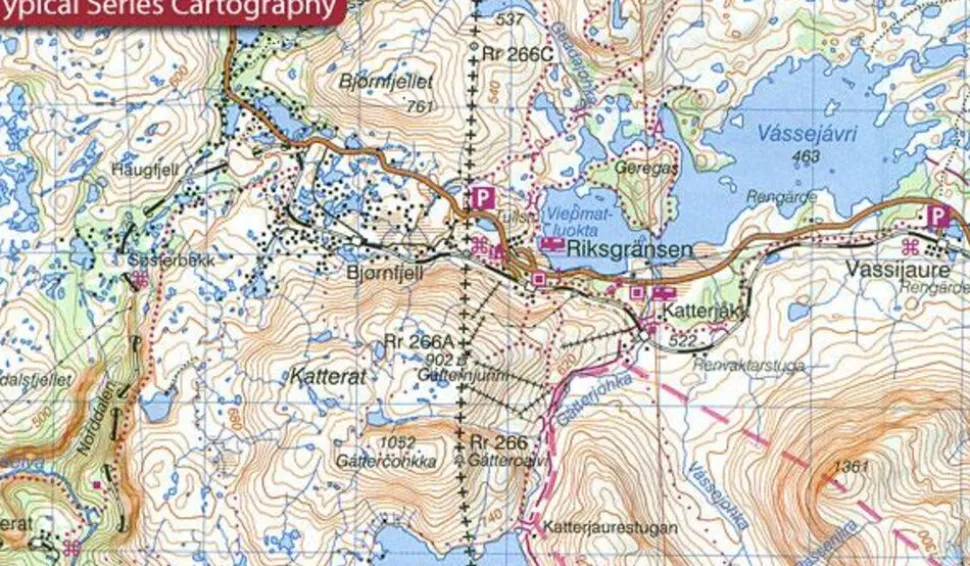 Lantmäteriet Fjallkarta Wandelkaart BD11 Tjamotis 1:100.000