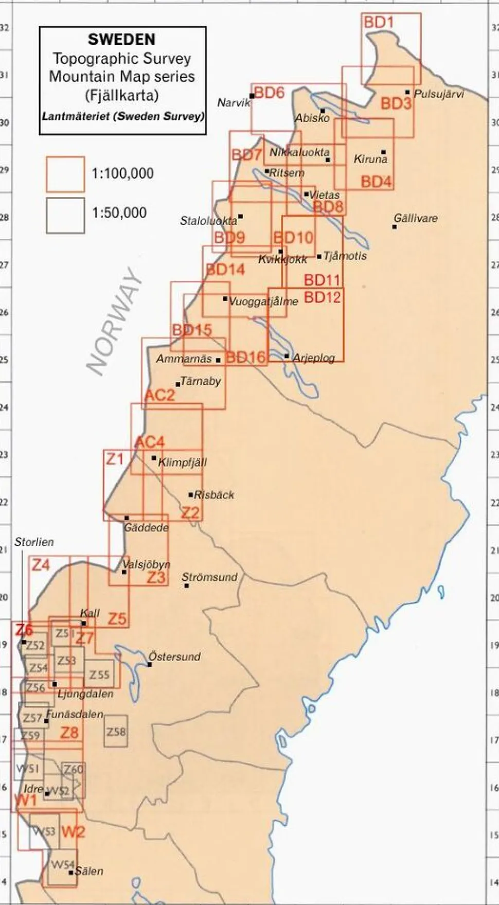 Lantmäteriet Wandelkaart BD9 Padjelanta Sulitelma