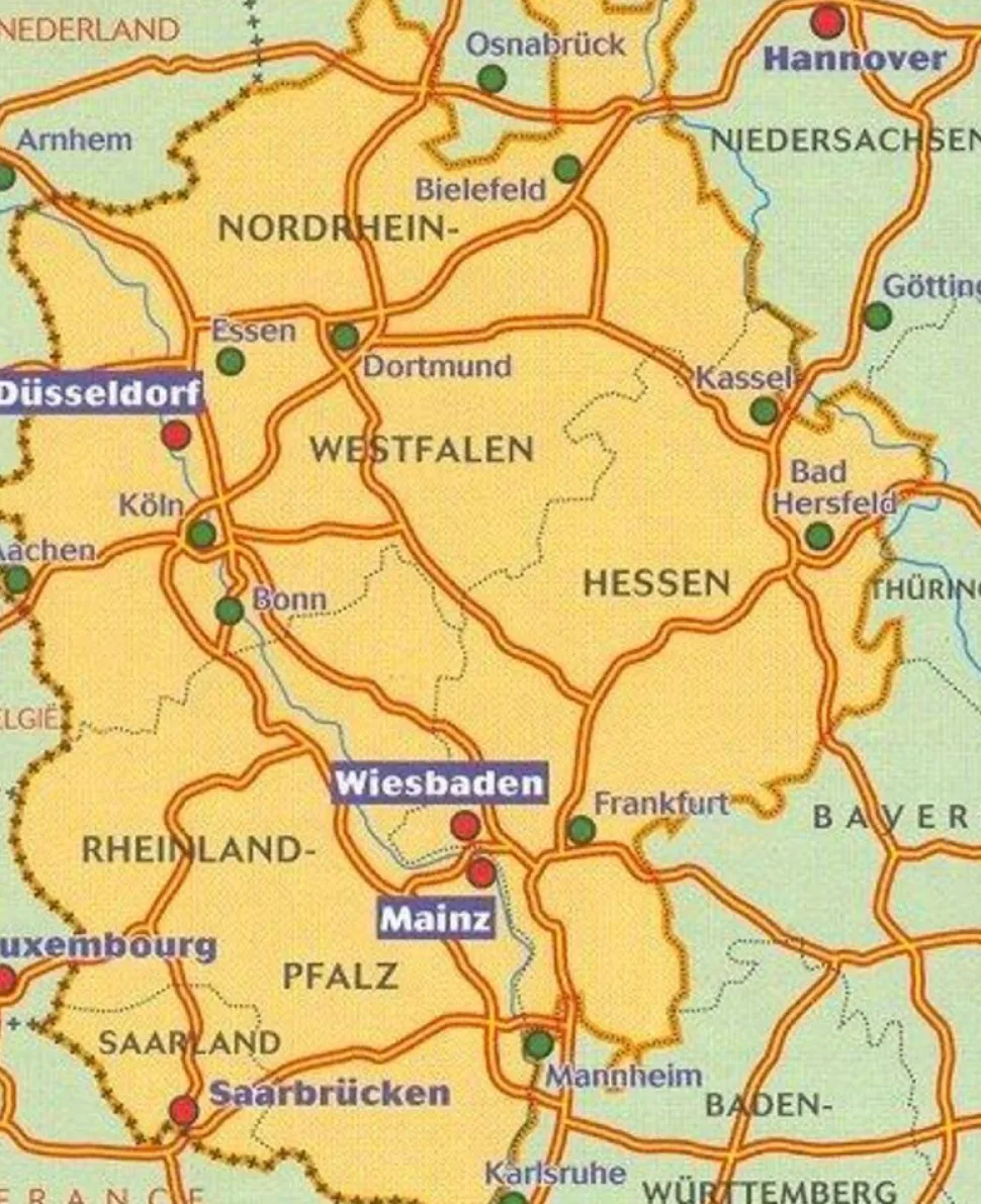 Michelin Wegenkaart 543 Duitsland Midden-West