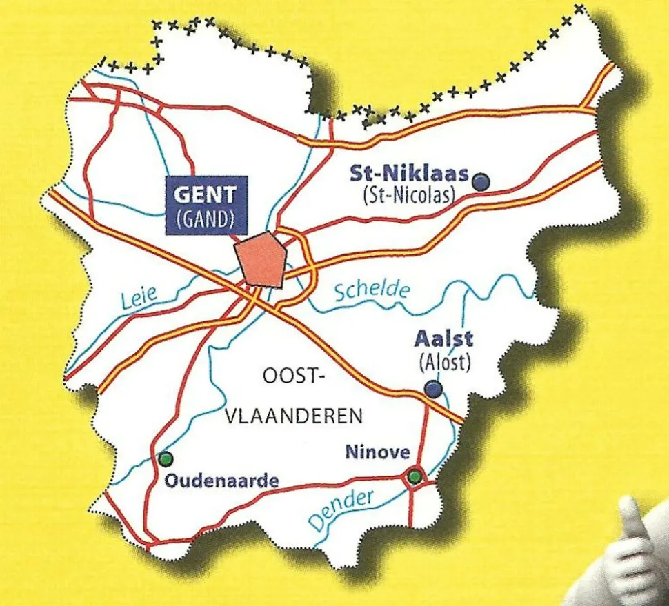 Michelin Wegenkaart 372 Oost-Vlaanderen