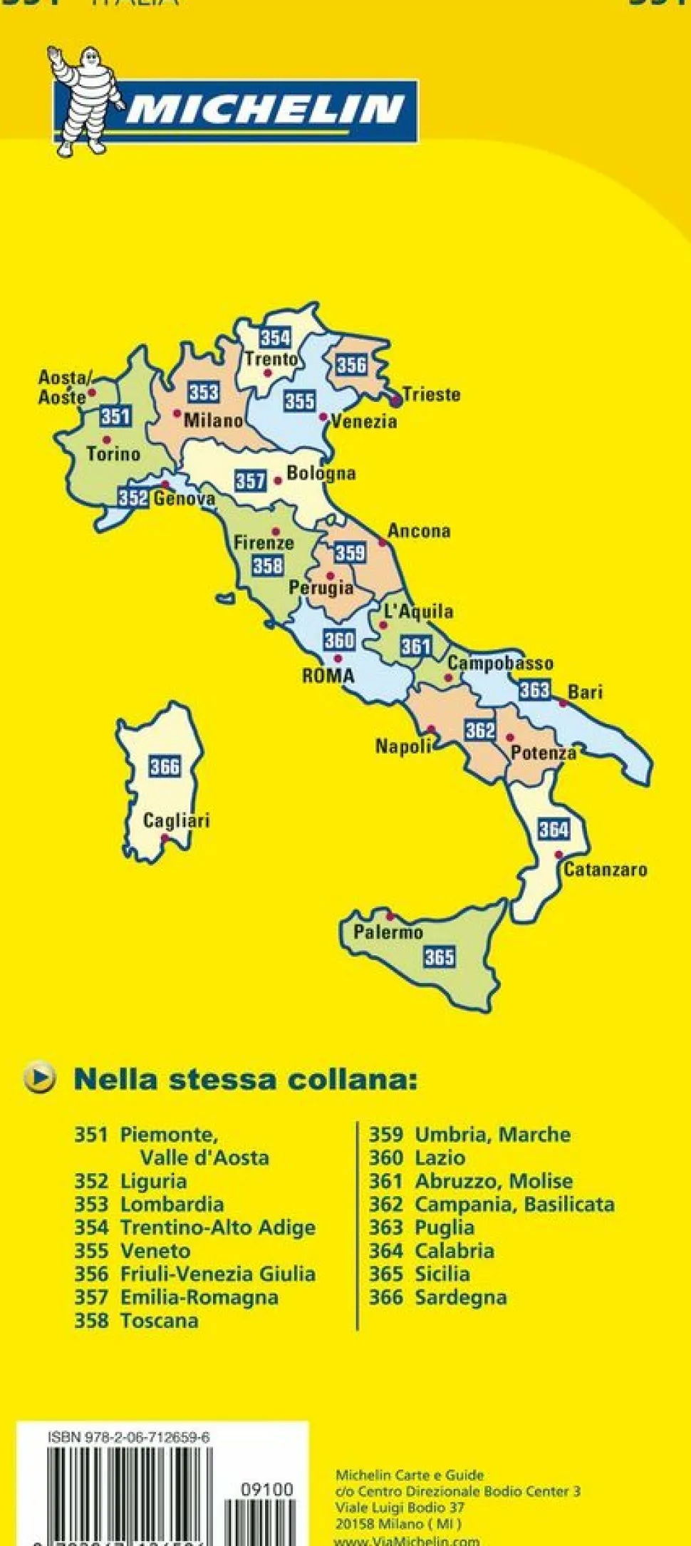 Michelin Wegenkaart 351 Piemonte, Valle d'Aosta