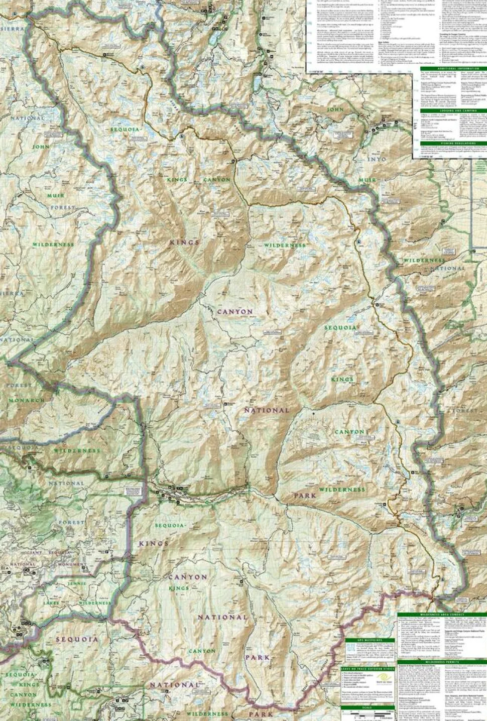 National Geographic Wandelkaar 205 Sequoia - Kings Canyon NP