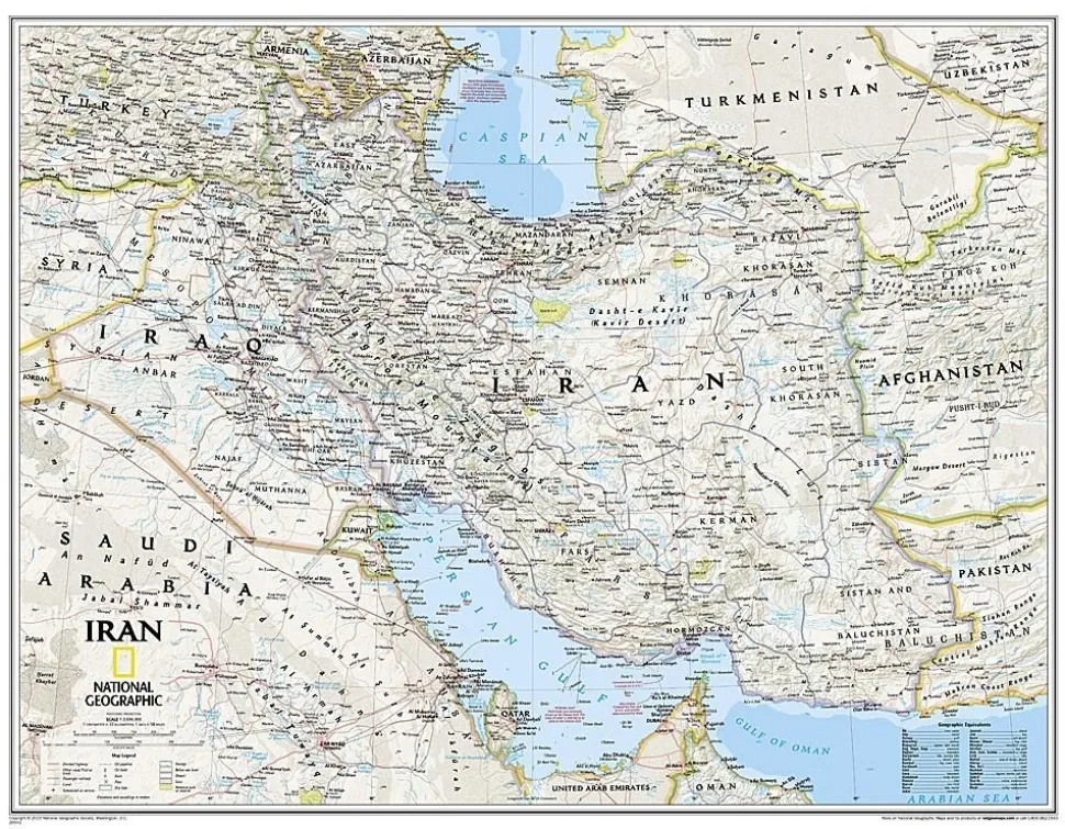 National Geographic Wandkaart Iran Classic 77 x 60 cm
