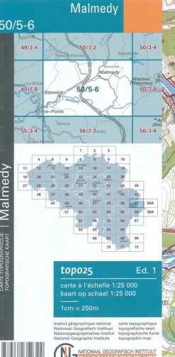 NGIB Topografische kaart 50/5-6 Malmedy