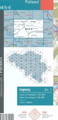 NGIB Topografische kaart 64/5-6 Paliseul