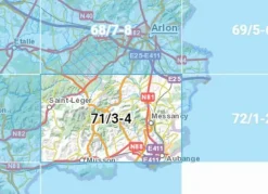 NGIB Topografische kaart 71/3-4 Aubange