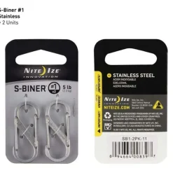 Nite Ize S-Biner #1 Silver Twee stuks