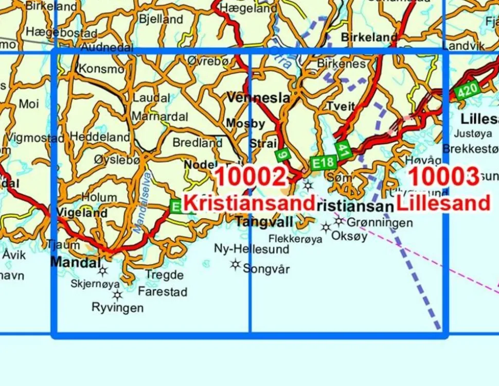 Nordeca Wandelkaart 10002 Kristiansand