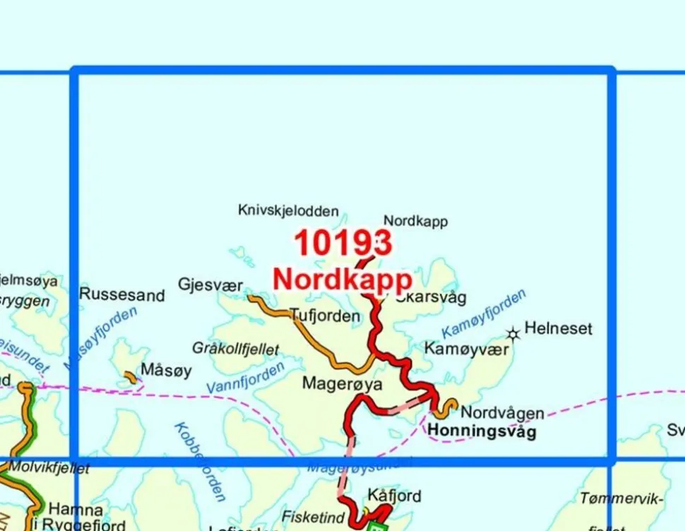 Nordeca Wandelkaart 10193 Nordkapp