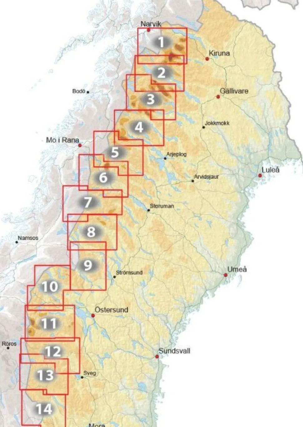 Norstedts Zweden Outdoormap 07 Börgefjell - Kittelfjäll
