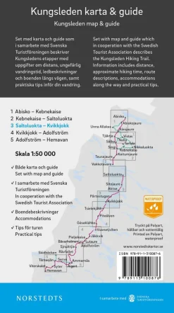 Norstedts Zweden Wandelkaart Kungsleden 3 - Saltoluokta - Kvikkjokk