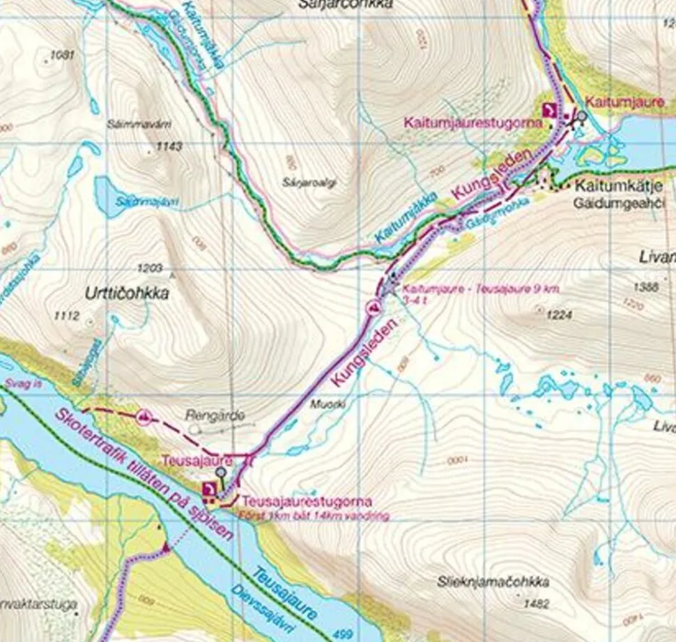Norstedts Zweden Wandelkaart Kungsleden 3 - Saltoluokta - Kvikkjokk