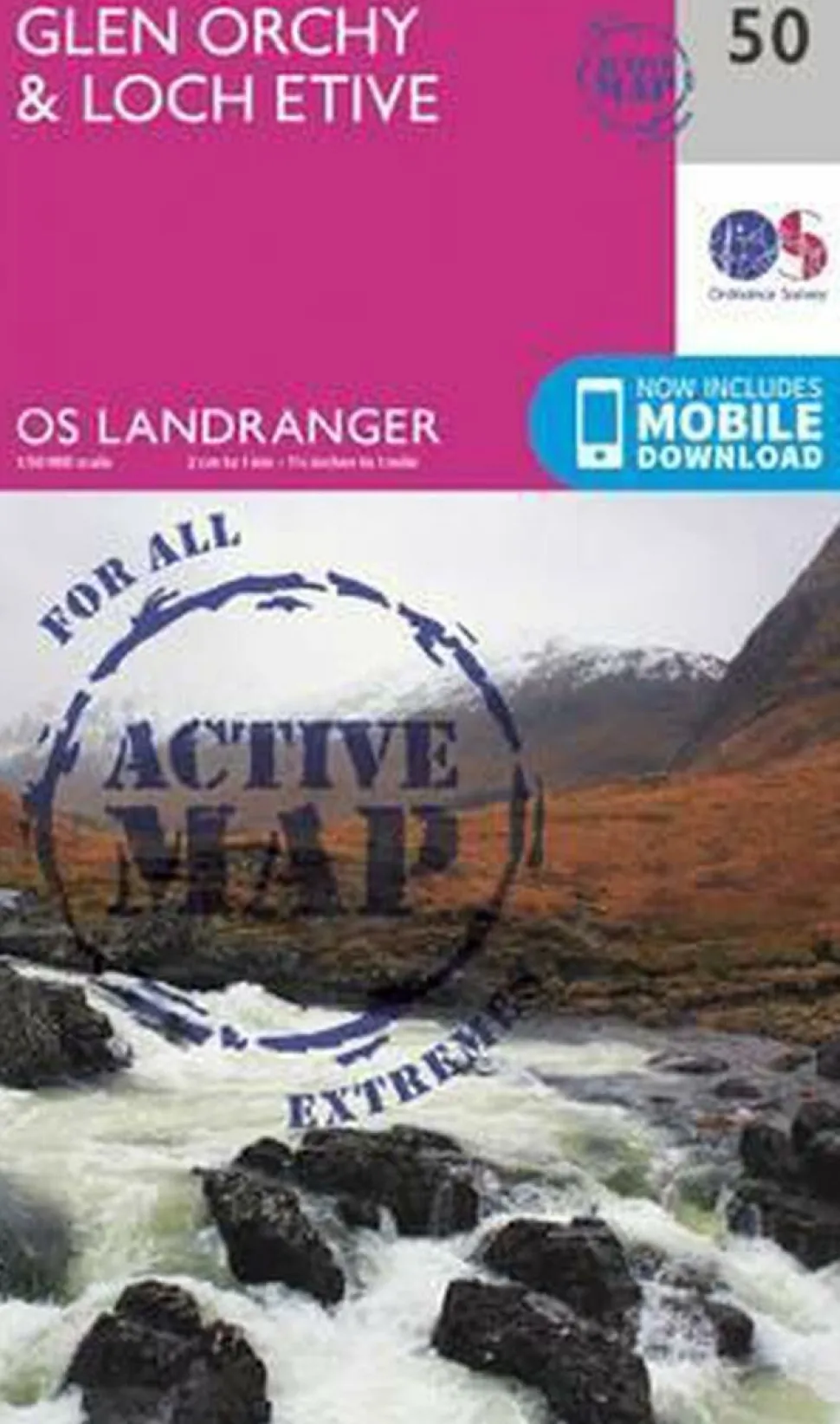 Ordnance Survey Glen Orchy & Loch Etive active 050 1/50