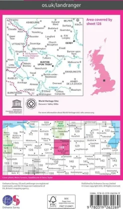 Ordnance Survey Wandelkaart 128 Derby & Burton upon Trent