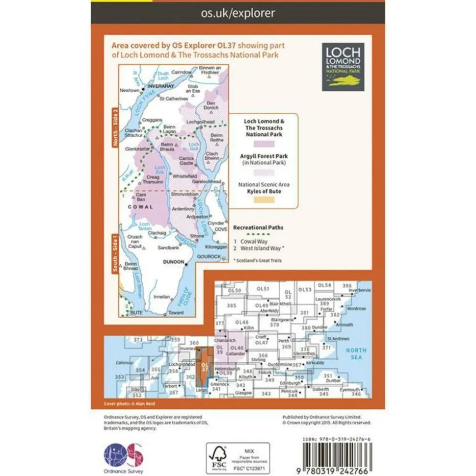Ordnance Survey Wandelkaart OL37 Explorer Cowal East - Dunoon