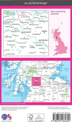 Ordnance Survey Wandelkaart 064 Glasgow