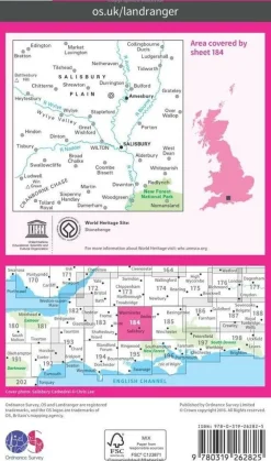 Ordnance Survey Wandelkaart 184 Salisbury & The Plain
