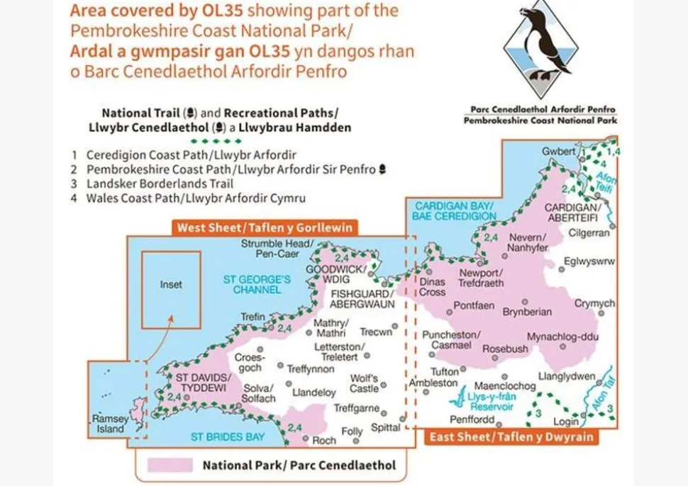 Ordnance Survey Wandelkaart North Pembrokeshire Gogledd