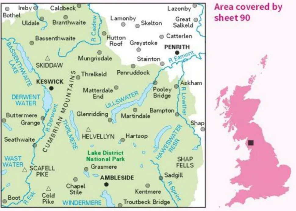Ordnance Survey Wandelkaart 090 Penrith & Keswick