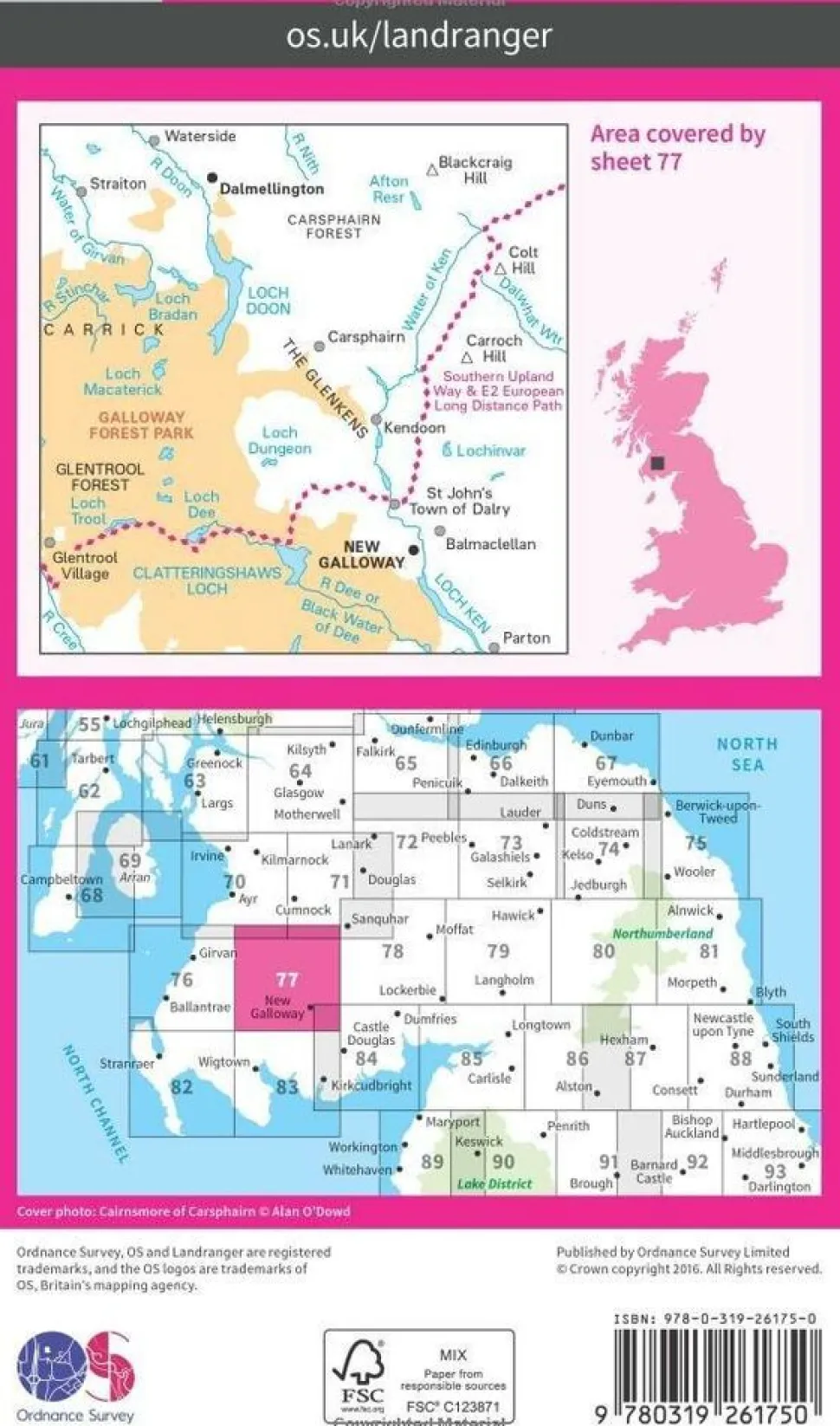Ordnance Survey Wandelkaart 077 Dalmellington & New Galloway