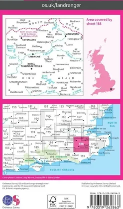 Ordnance Survey Wandelkaart 188 Maidstone & Royal Tunbridge Wells