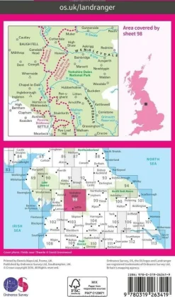 Ordnance Survey Wandelkaart 098 Wensleydale & Upper Wharfedale