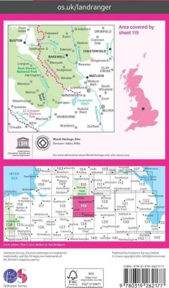 Ordnance Survey Wandelkaart 119 Buxton & Matlock