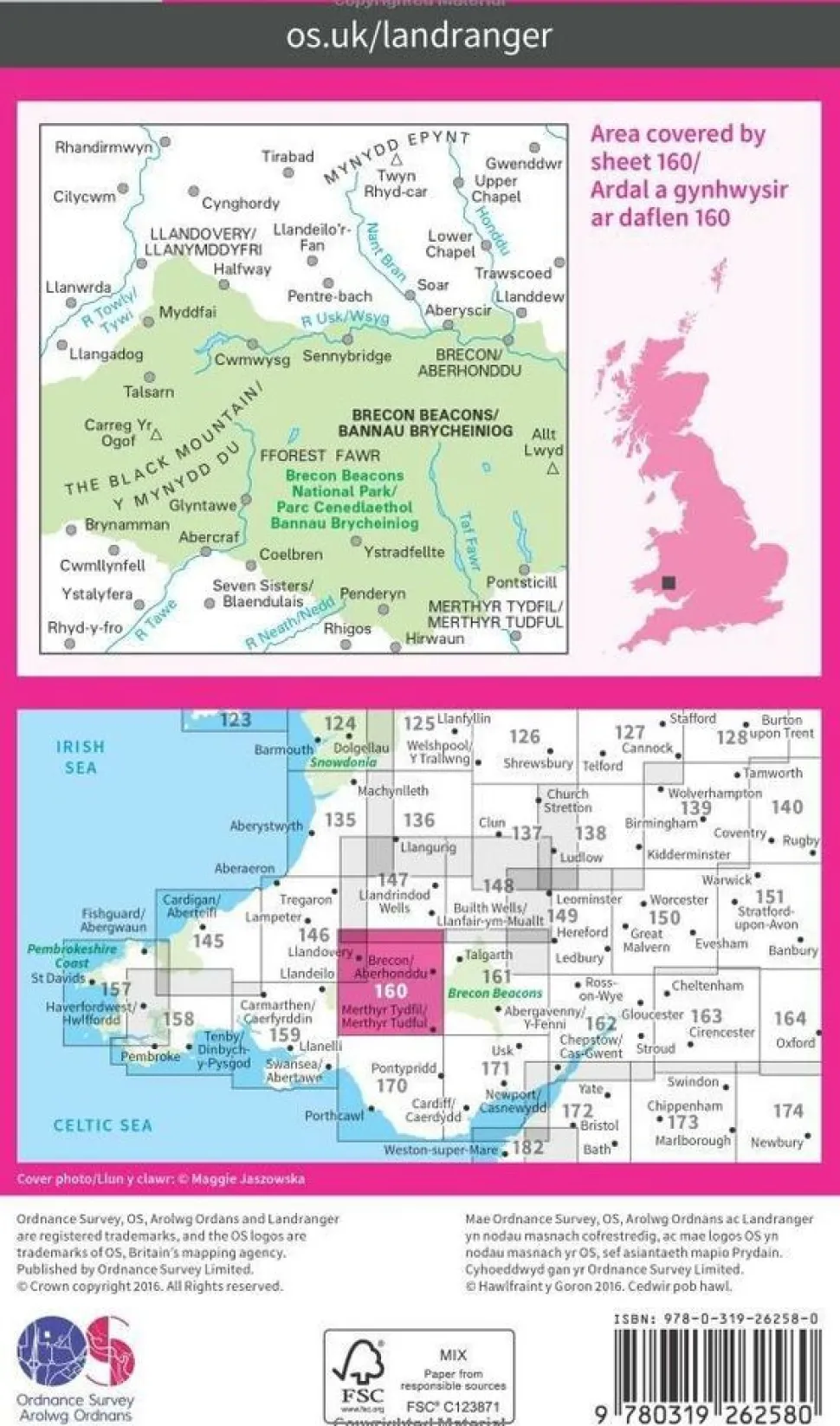 Ordnance Survey Wandelkaart 160 Brecon Beacons