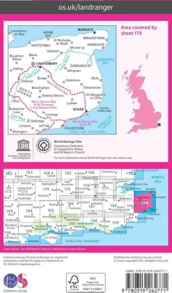 Ordnance Survey Wandelkaart 179 Canterbury - East Kent