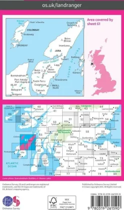 Ordnance Survey Wandelkaart 061 Jura & Colonsay