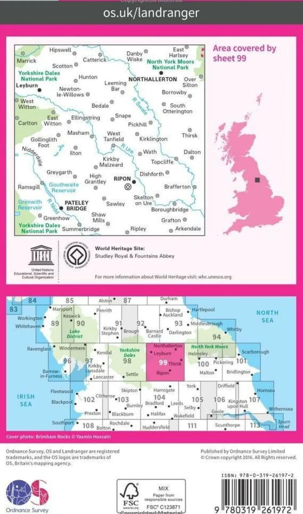 Ordnance Survey Wandelkaart 099 Northallerton & Ripon